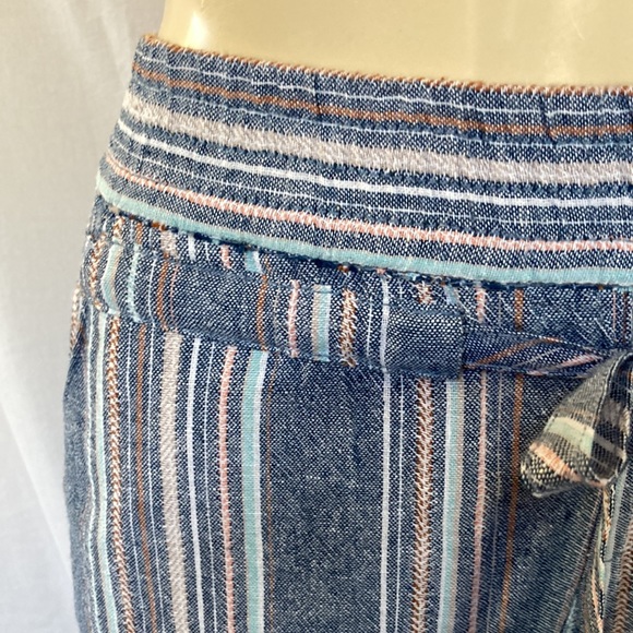 DEMOCRACY Jeans High Rise Palazzo Pants Size 6 Wide Leg Fray Hem Multicolor NWOT - Picture 8 of 9